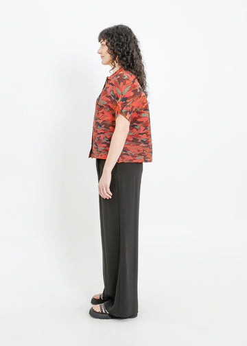 MAZIE PLEAT SHIRT / PEONY PARADE