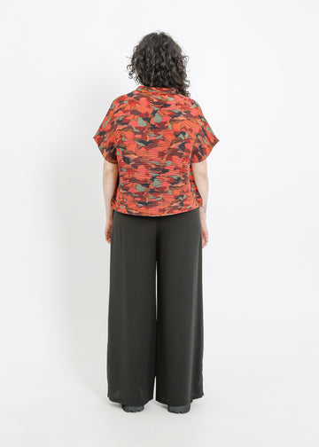 MAZIE PLEAT SHIRT / PEONY PARADE