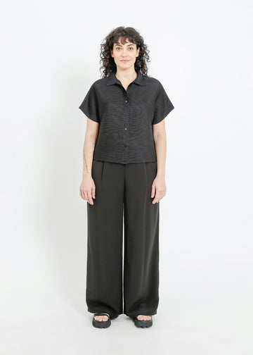 MAZIE PLEAT SHIRT / BLACK