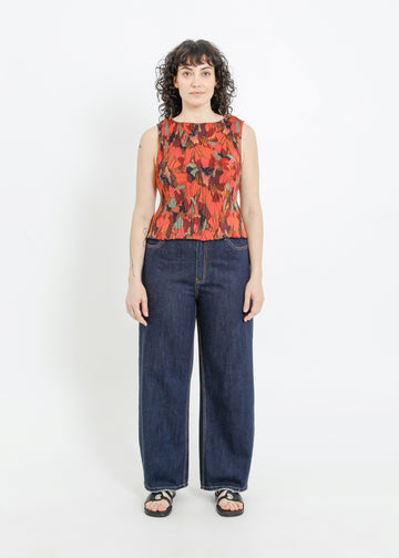 EMMA PLEAT TOP / PEONY PARADE