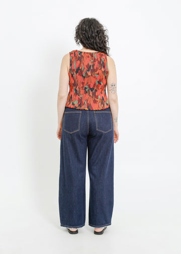 EMMA PLEAT TOP / PEONY PARADE
