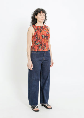 EMMA PLEAT TOP / PEONY PARADE