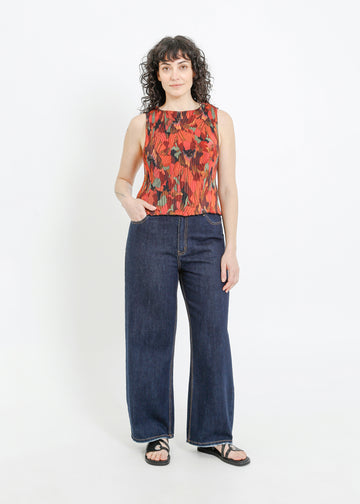 EMMA PLEAT TOP / PEONY PARADE