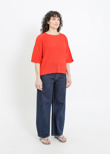 MADISON PLEAT TOP / RED