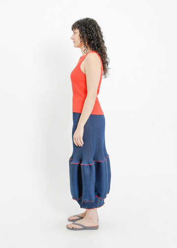 RANDI PLEAT SKIRT / TEAL-RED