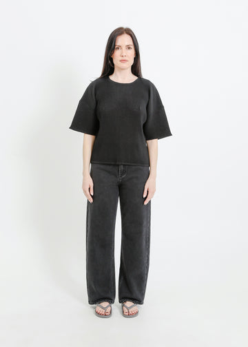 MADISON PLEAT TOP / BLACK
