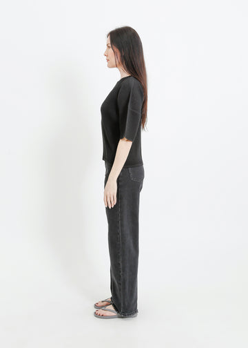 MADISON PLEAT TOP / BLACK