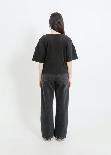 MADISON PLEAT TOP / BLACK