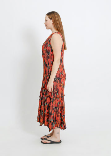 ADELINE PLEAT DRESS / PEONY PARADE