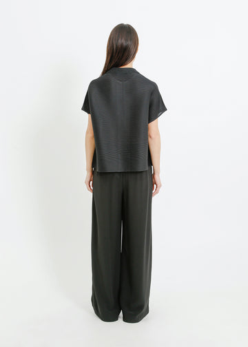 MAZIE PLEAT SHIRT / BLACK