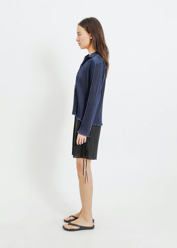 ORLANDO PLEAT SHIRT / NAVY
