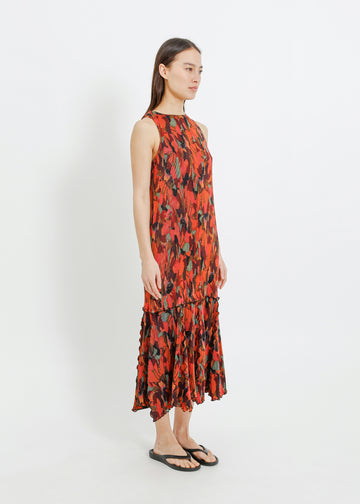 ADELINE PLEAT DRESS / PEONY PARADE