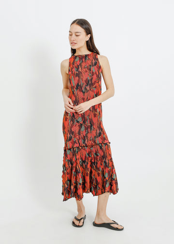 ADELINE PLEAT DRESS / PEONY PARADE