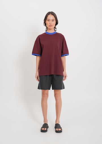 Maxwell Tee / Burnt Maroon-Blue