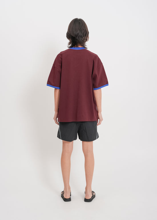Maxwell Tee / Burnt Maroon-Blue