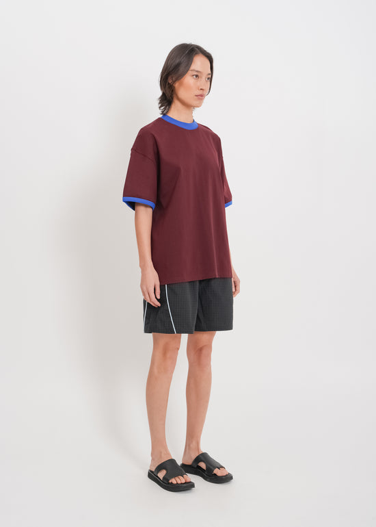 Maxwell Tee / Burnt Maroon-Blue