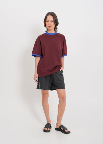 Maxwell Tee / Burnt Maroon-Blue