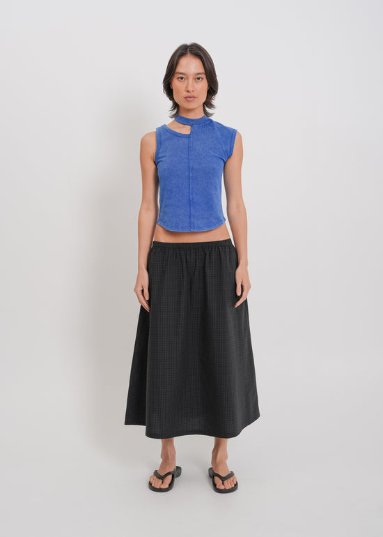 Irene Asymmetrical Tank / Washed Blue