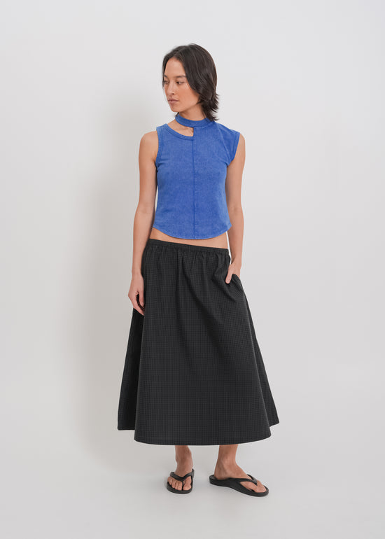 Irene Asymmetrical Tank / Washed Blue