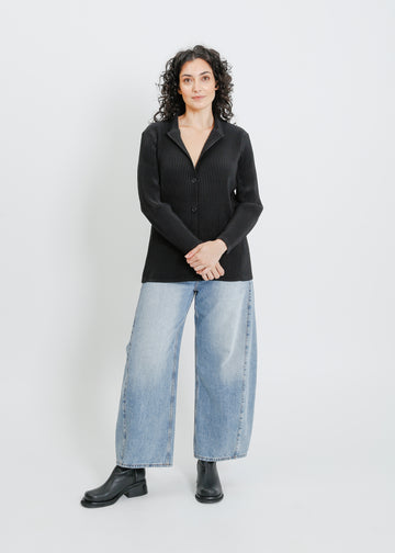 HARRIET PLEAT BLAZER / BLACK
