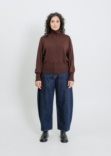 VALETTA KNIT CARDI / CHOCOLATE