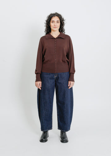 VALETTA KNIT CARDI / CHOCOLATE