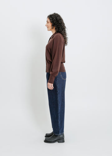 VALETTA KNIT CARDI / CHOCOLATE