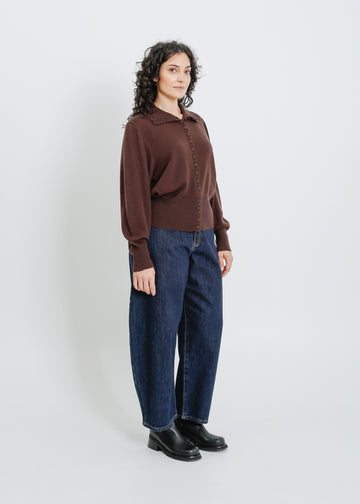 VALETTA KNIT CARDI / CHOCOLATE
