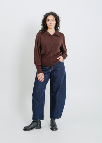 VALETTA KNIT CARDI / CHOCOLATE