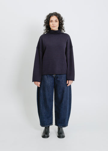 RAVENNA KNIT SWEAT / NAVY