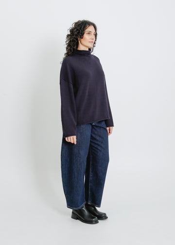 RAVENNA KNIT SWEAT / NAVY