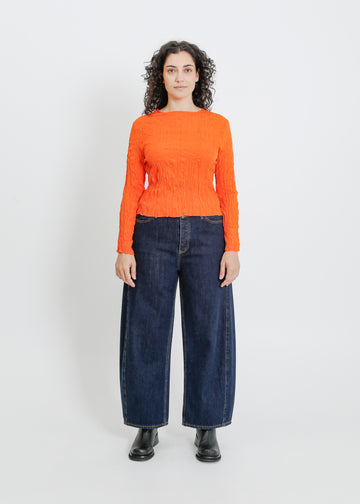 SHAUN PLEAT TOP / ORANGE