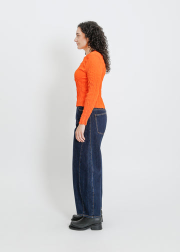 SHAUN PLEAT TOP / ORANGE