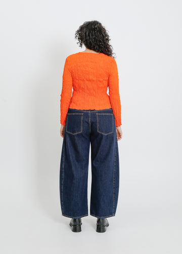 SHAUN PLEAT TOP / ORANGE