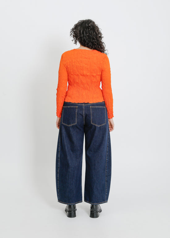 SHAUN PLEAT TOP / ORANGE