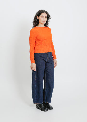 SHAUN PLEAT TOP / ORANGE
