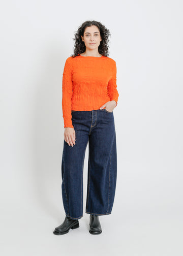 SHAUN PLEAT TOP / ORANGE