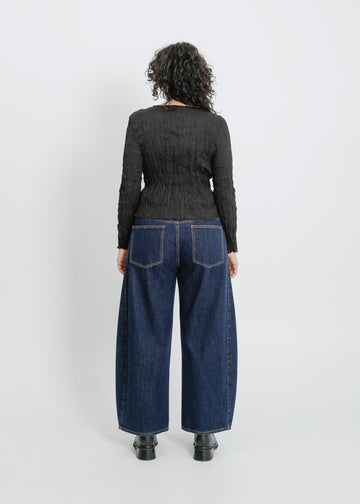 SHAUN PLEAT TOP / BLACK
