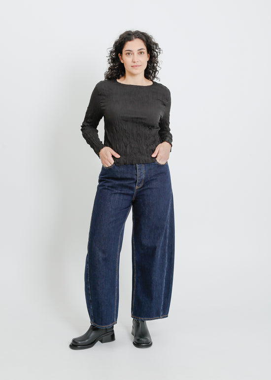 SHAUN PLEAT TOP / BLACK