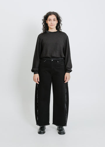 MONIQUE PLEAT SWEAT / BLACK