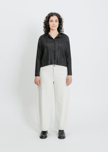SHANNON PLEAT SHIRT / BLACK