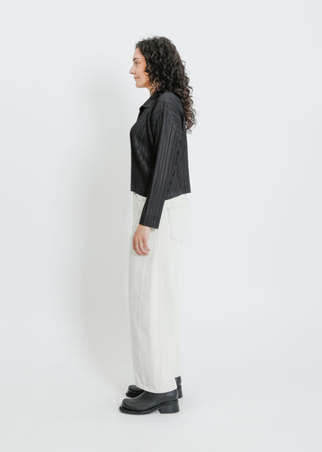 SHANNON PLEAT SHIRT / BLACK