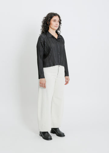 SHANNON PLEAT SHIRT / BLACK