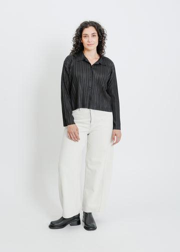 SHANNON PLEAT SHIRT / BLACK