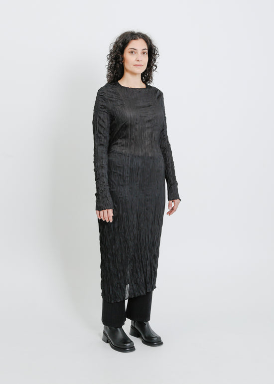 ROONEY PLEAT DRESS / BLACK