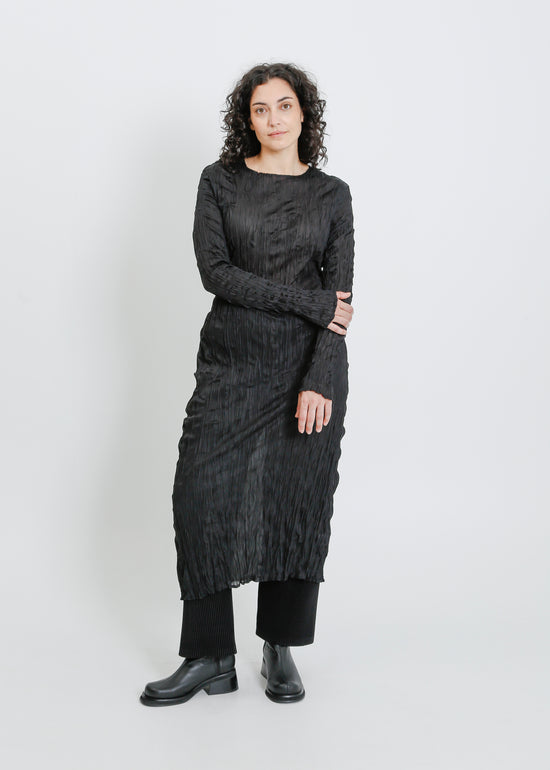 ROONEY PLEAT DRESS / BLACK
