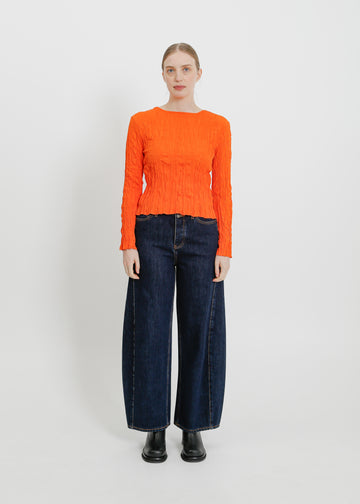 SHAUN PLEAT TOP / ORANGE