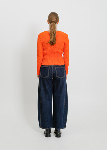 SHAUN PLEAT TOP / ORANGE