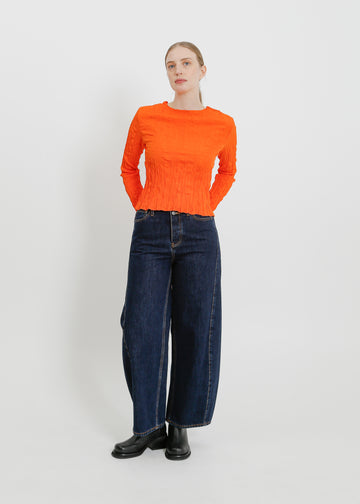 SHAUN PLEAT TOP / ORANGE
