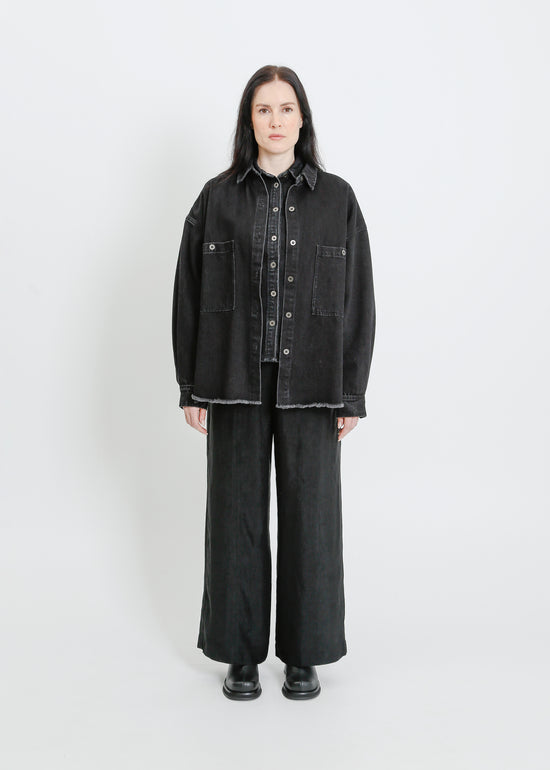 ENNIS DENIM OVERSHIRT / BLACK